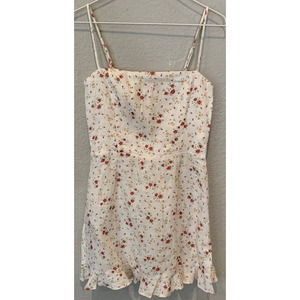 Reformation Floral Mini Dress - White and Red